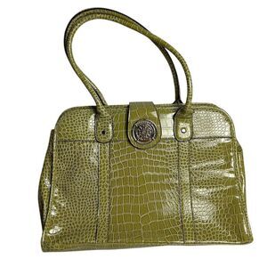 Treviso Green Faux Crocodile Embossed  Laptop Bag